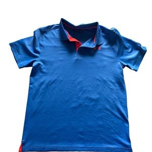 Boys Blue Under Armour Large loose heat gear polo